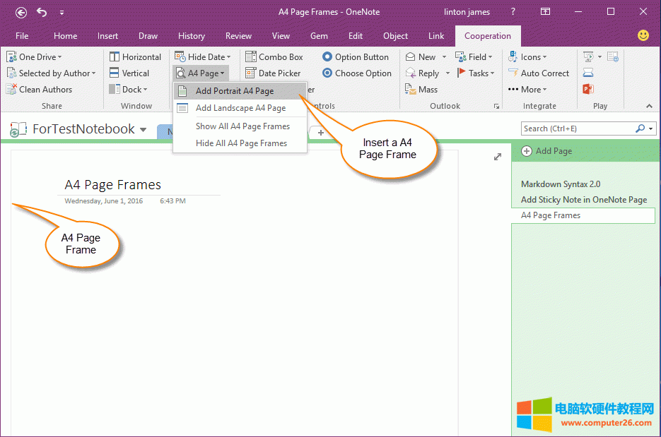 o OneNote  A4 
