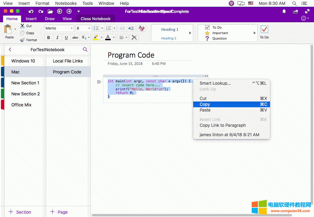 ճNa OneNote Mac 