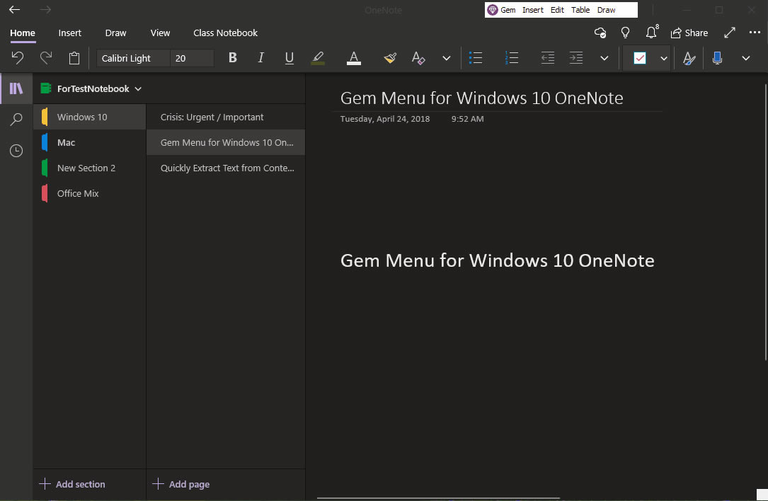 ʹ䌚ˆ Gem Menuṩ漉eĘӛ׌ OneNote бгFӛ