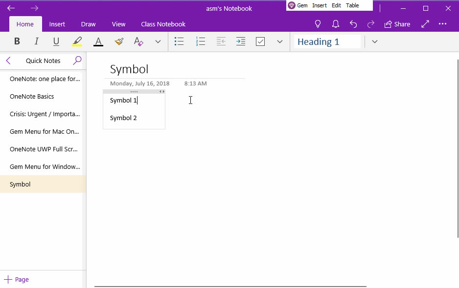 ʹ䌚ˆ Gem Menu for OneNote UWP IPϛ]еķ̖ OneNote for Windows 10 