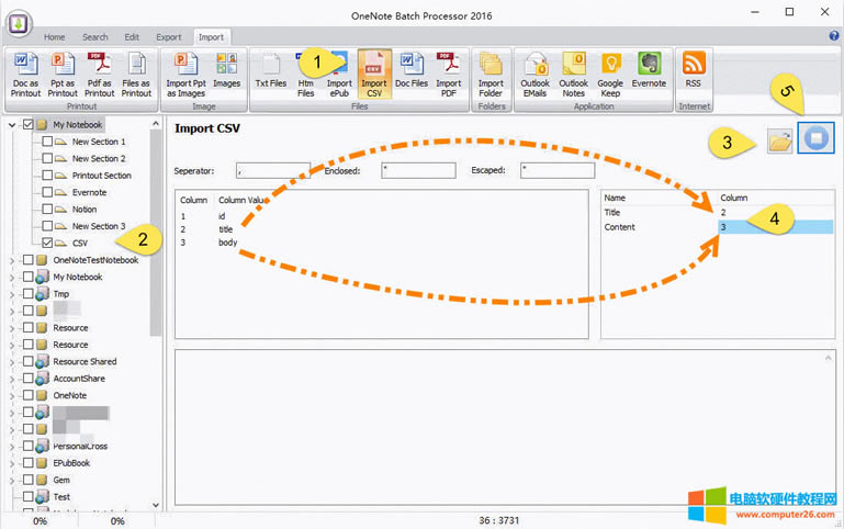 ͨ^̎ CSV ļ뵽 OneNote 