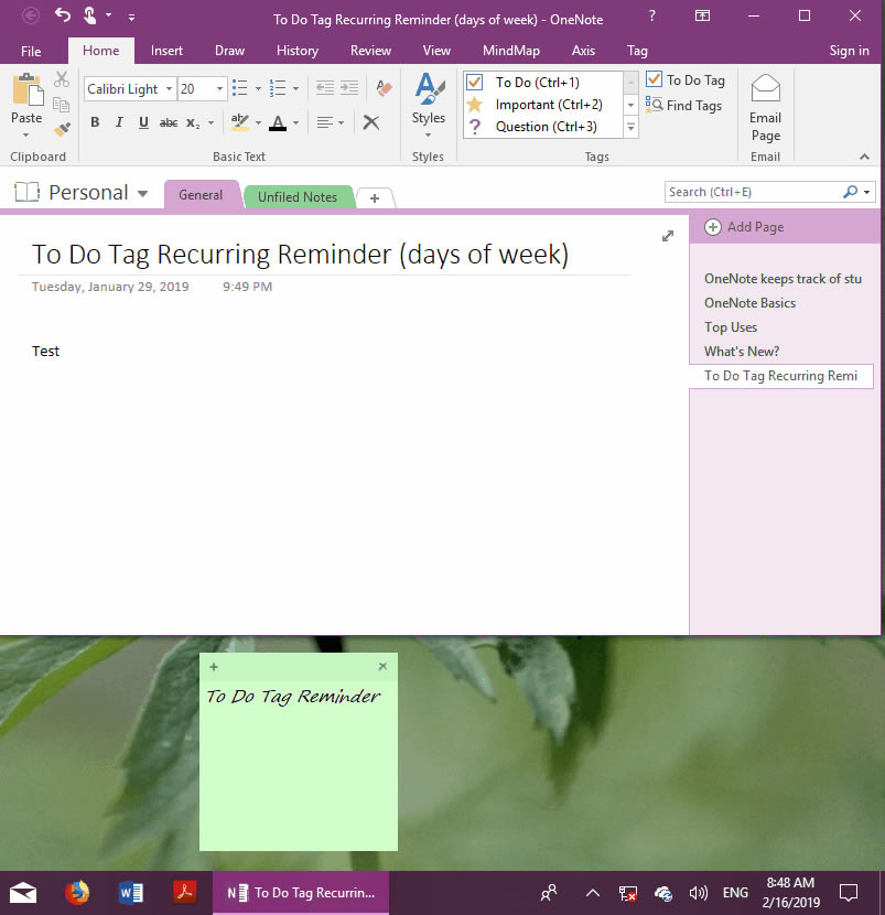 ʹ OneNote Reminder OôkֻڹM
