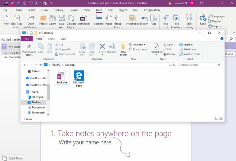 ͨ^ֹPӛ䌚_һ Windows ļAɞһ OneNote Pӛ