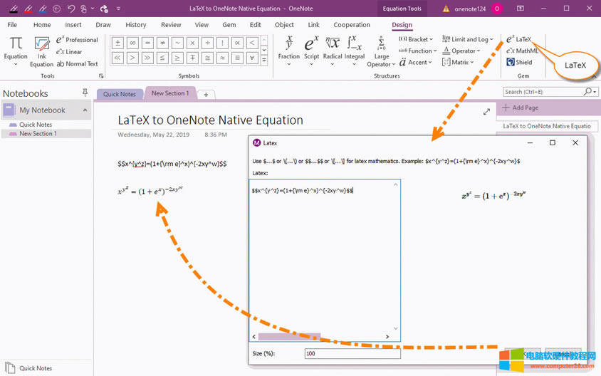 DQW퓁 LaTeX  OneNote ԭʽ