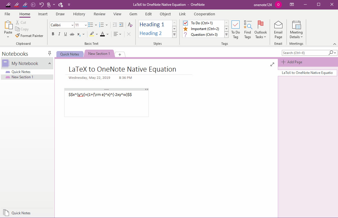 ľW퓏 LaTeX _ʽͨ^ Gem DQ OneNote ԭʽ