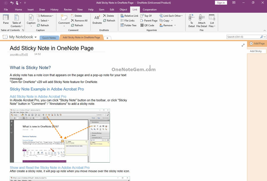 ͨ^ֹPӛ䌚 Gem for OneNote 턓ۯBĴVĿ