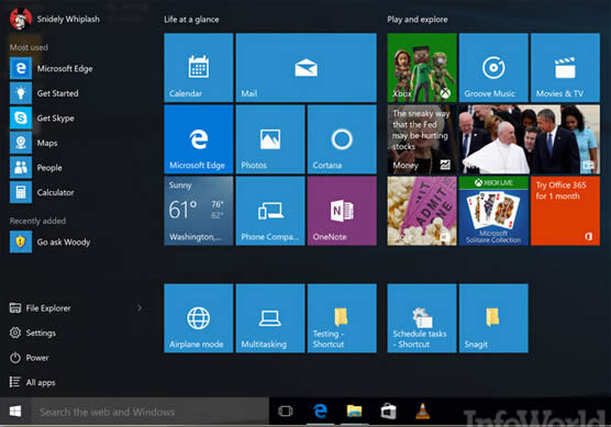 10個開始菜單中的技巧適用于Windows10