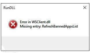 Win10ʾError in WSClient.dlle`̎